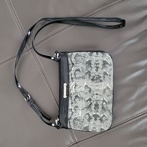 Nine West Black & White Snake Print Crossbody